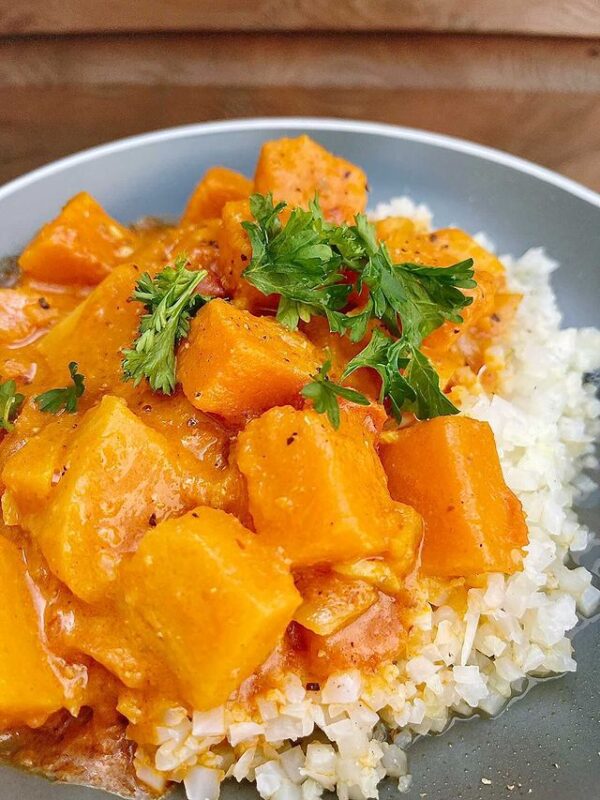 Butternut Squash Curry with Cauliflower Rice