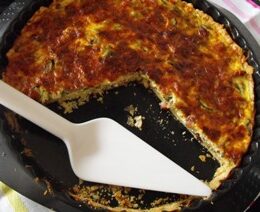 Mushroom and courgette quiche