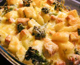 Easy potato, broccoli and ham bake