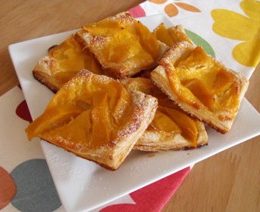 Peach and custard pastry