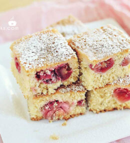 Red Fruit Tray Bake