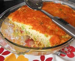 Rice, ham and broccoli bake