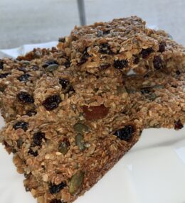 Chewy fruity flapjacks