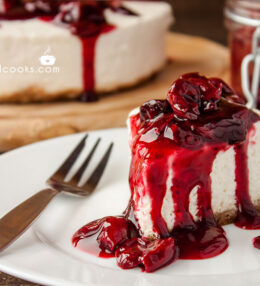 Sweet cherry cheesecake