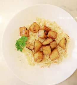 Fried celeriac with rice