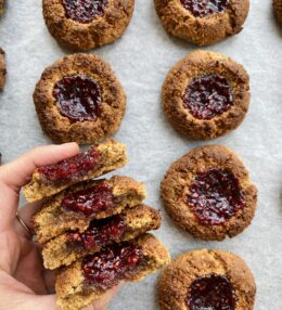 Ginger & Raspberry Thumbprint Cookies [vegan, gluten free]